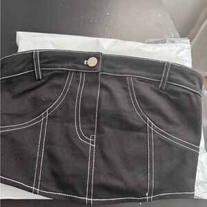 Peppermayo Black tube topwith White Stitching